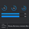 Round and Rectangle progress bar psd